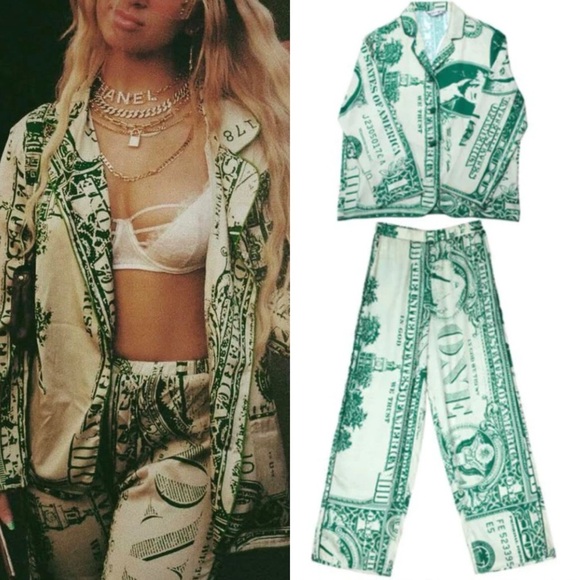 Hipnos and Nicte Limited Edition Money Million Dollar Pajamas Pant Set PJ’s - L - Picture 1 of 5